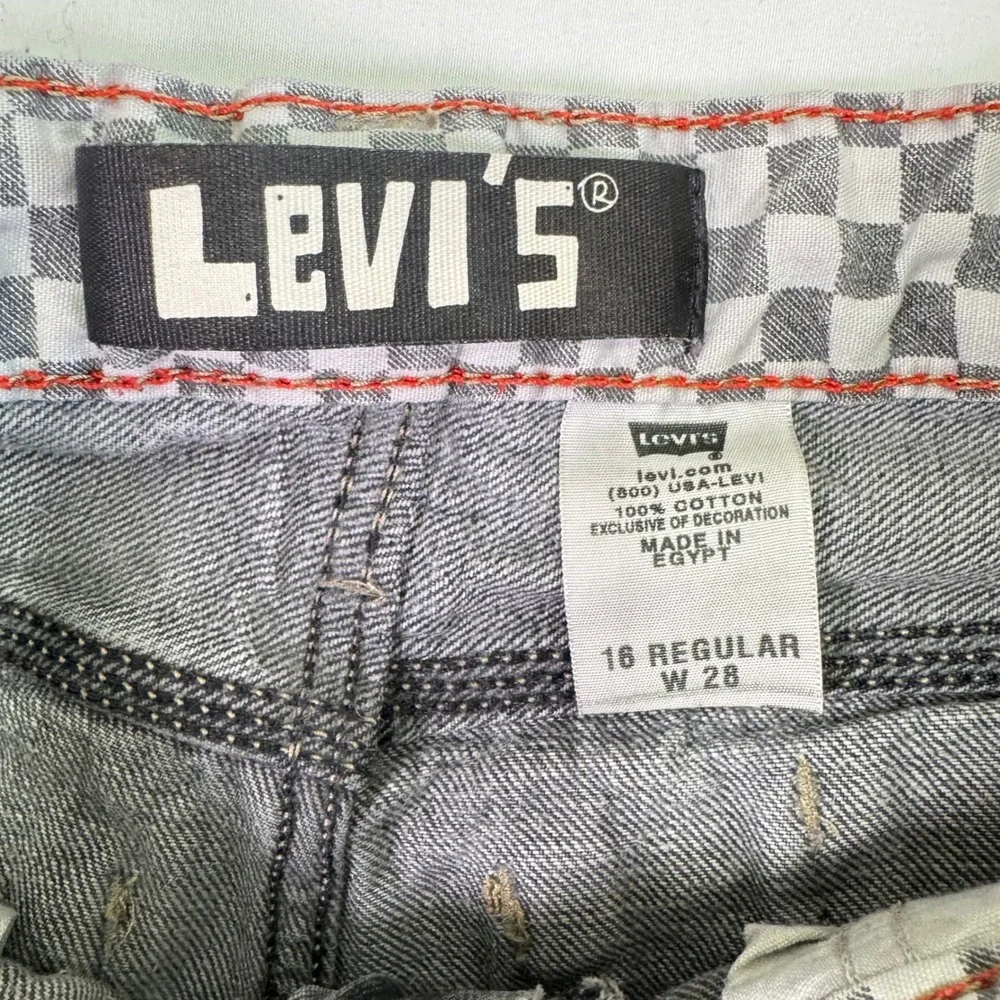 Levi Skater Jorts Youth 16 Regular Grey Carpenter Wide Leg Shorts 90s Grunge W28